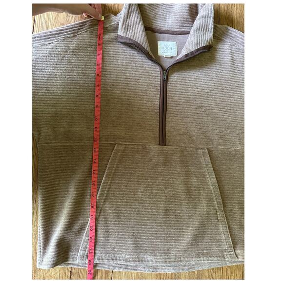 Thread & Supply Tan Cozy Quarter Zip Sweatshirt Size Large - Picture 6 of 8